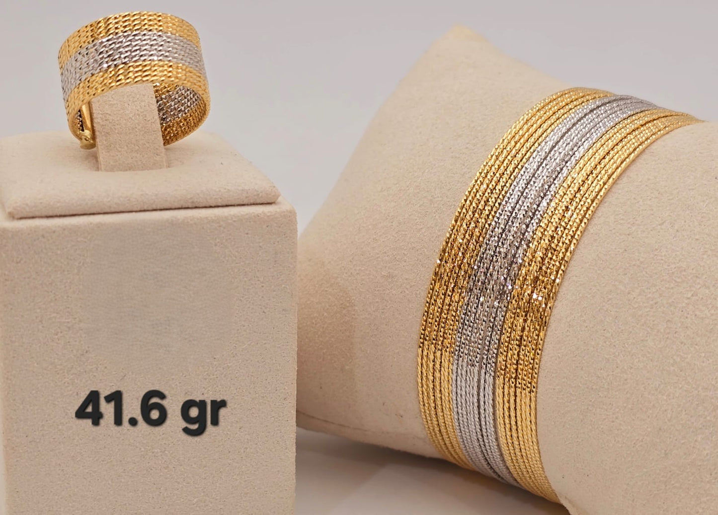 21k gold bracelet with ring 41.6 grams