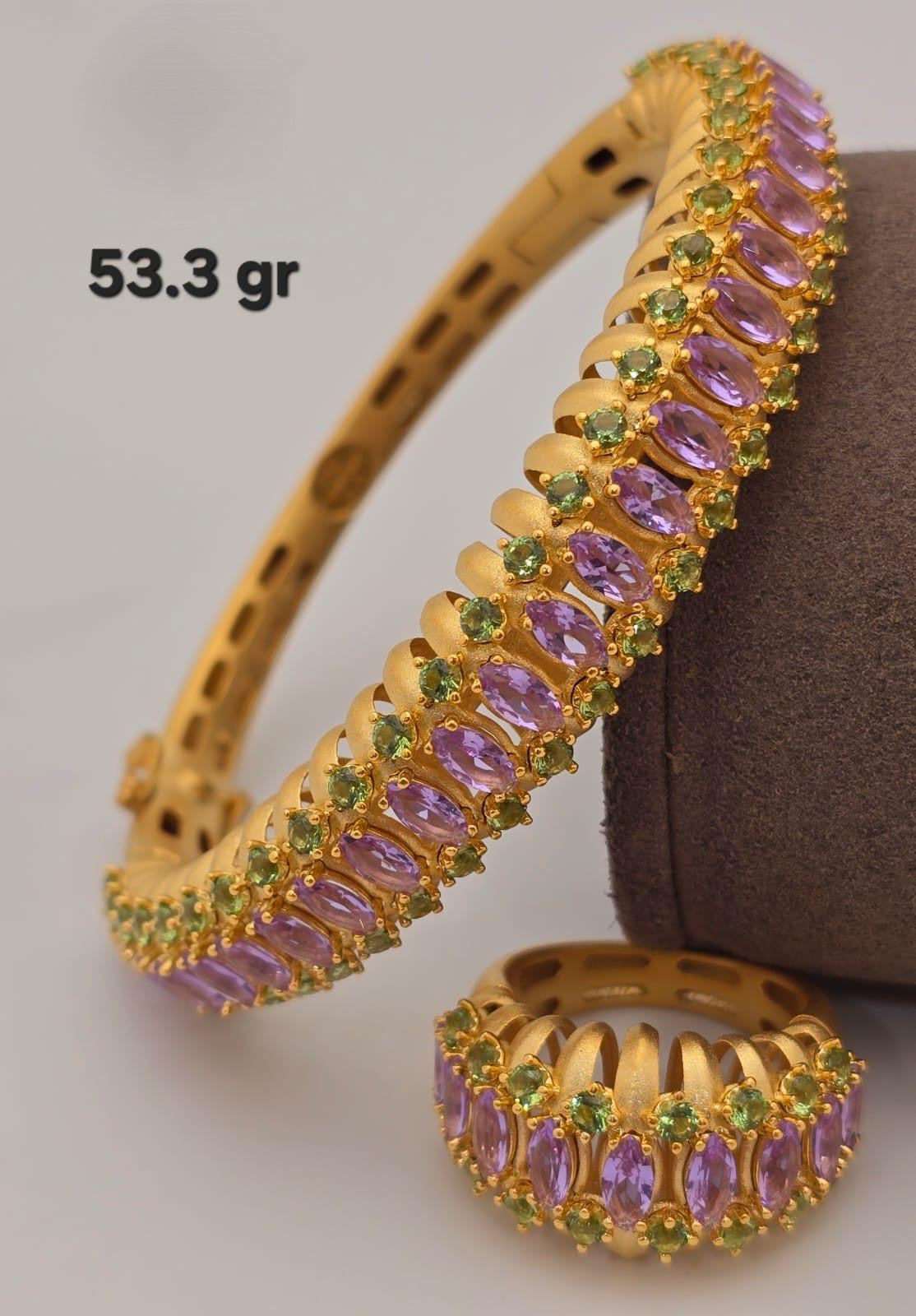21k gold bangle with ring 53.3 grams