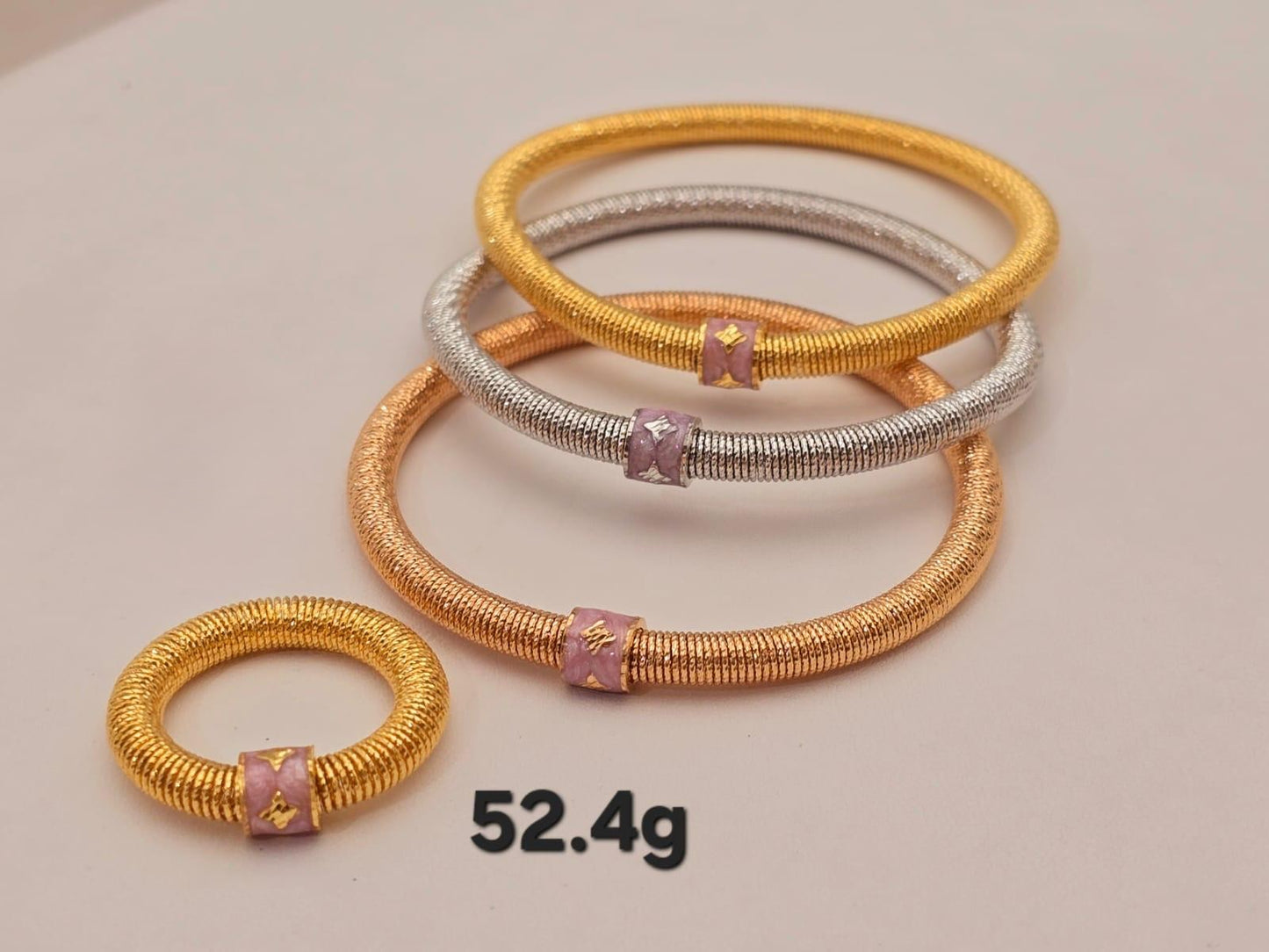 21k gold bangles with ring 52.4 grams