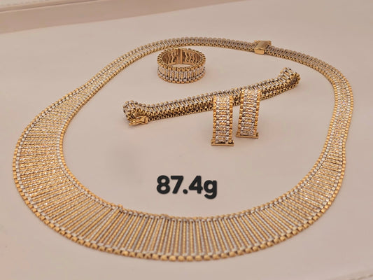 21k gold full set 87.4 grams