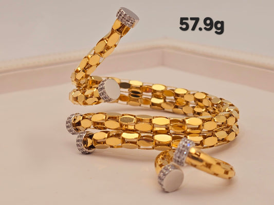 21k gold bracelet with ring 57.9 grams