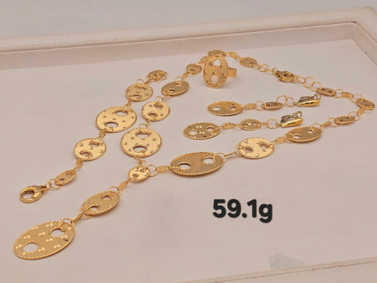 21k gold full set 59.1 grams