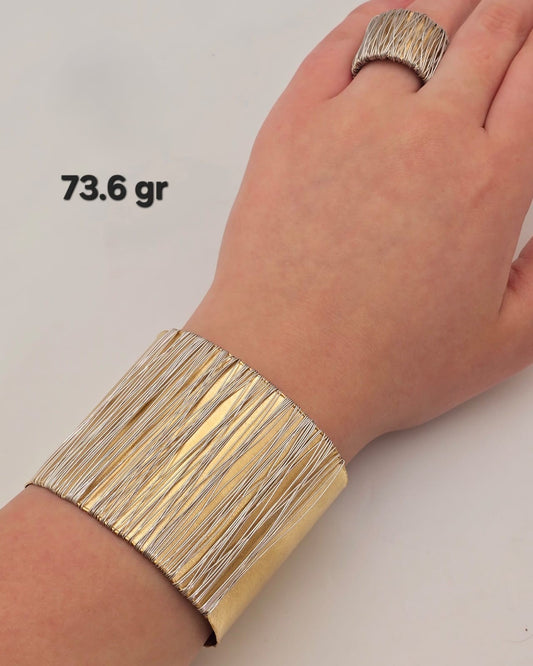 21k gold bracelet with ring 73.6 grams