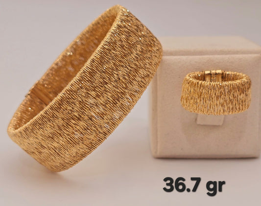 21k gold bracelet with ring 36.7 grams