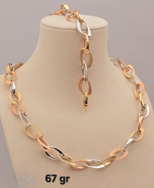 21k gold half set 67 grams