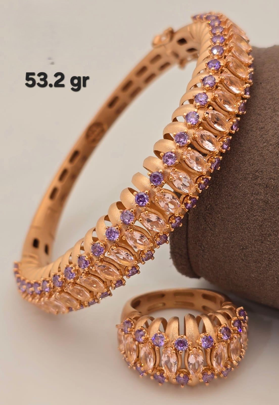 21k gold bangle with ring 53.2 grams