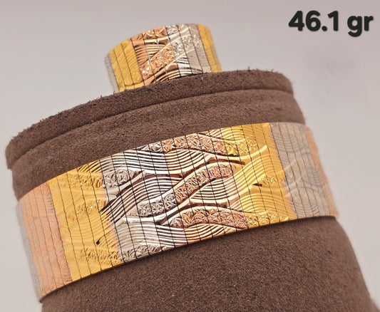 21k gold bangle with ring 46.1 grams