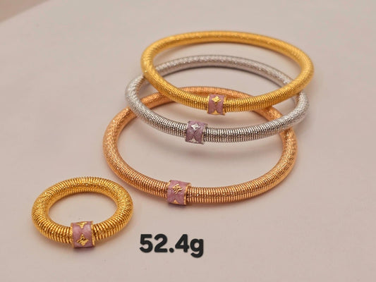 21k gold bangles with ring 52.4 grams